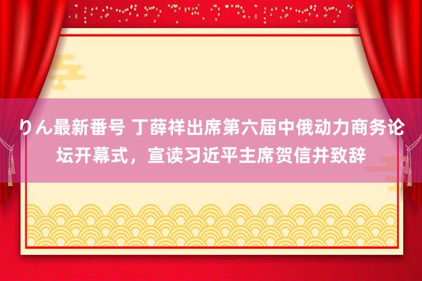 りん最新番号 丁薛祥出席第六届中俄动力商务论坛开幕式，宣读习近平主席贺信并致辞