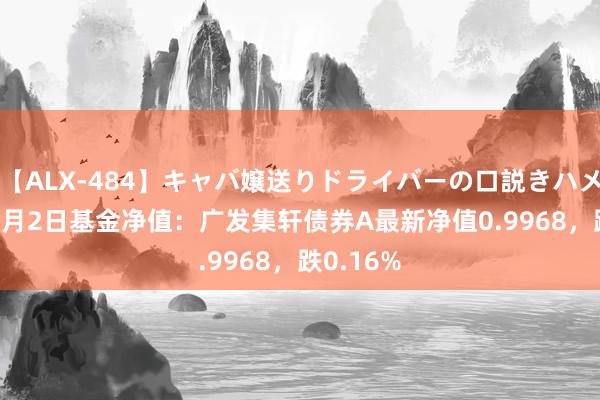 【ALX-484】キャバ嬢送りドライバーの口説きハメ撮り 2 8月2日基金净值：广发集轩债券A最新净值0.9968，跌0.16%