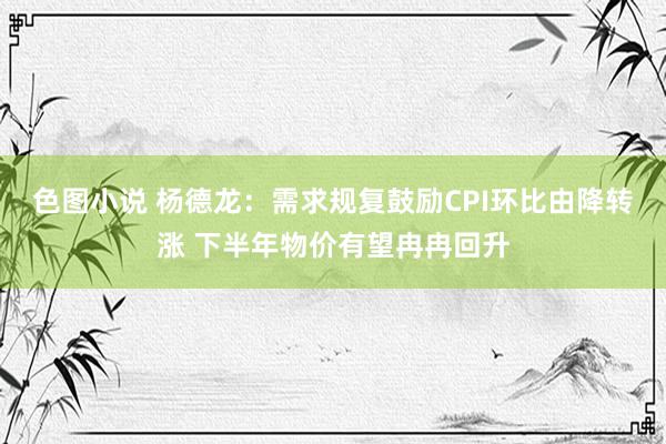 色图小说 杨德龙：需求规复鼓励CPI环比由降转涨 下半年物价有望冉冉回升